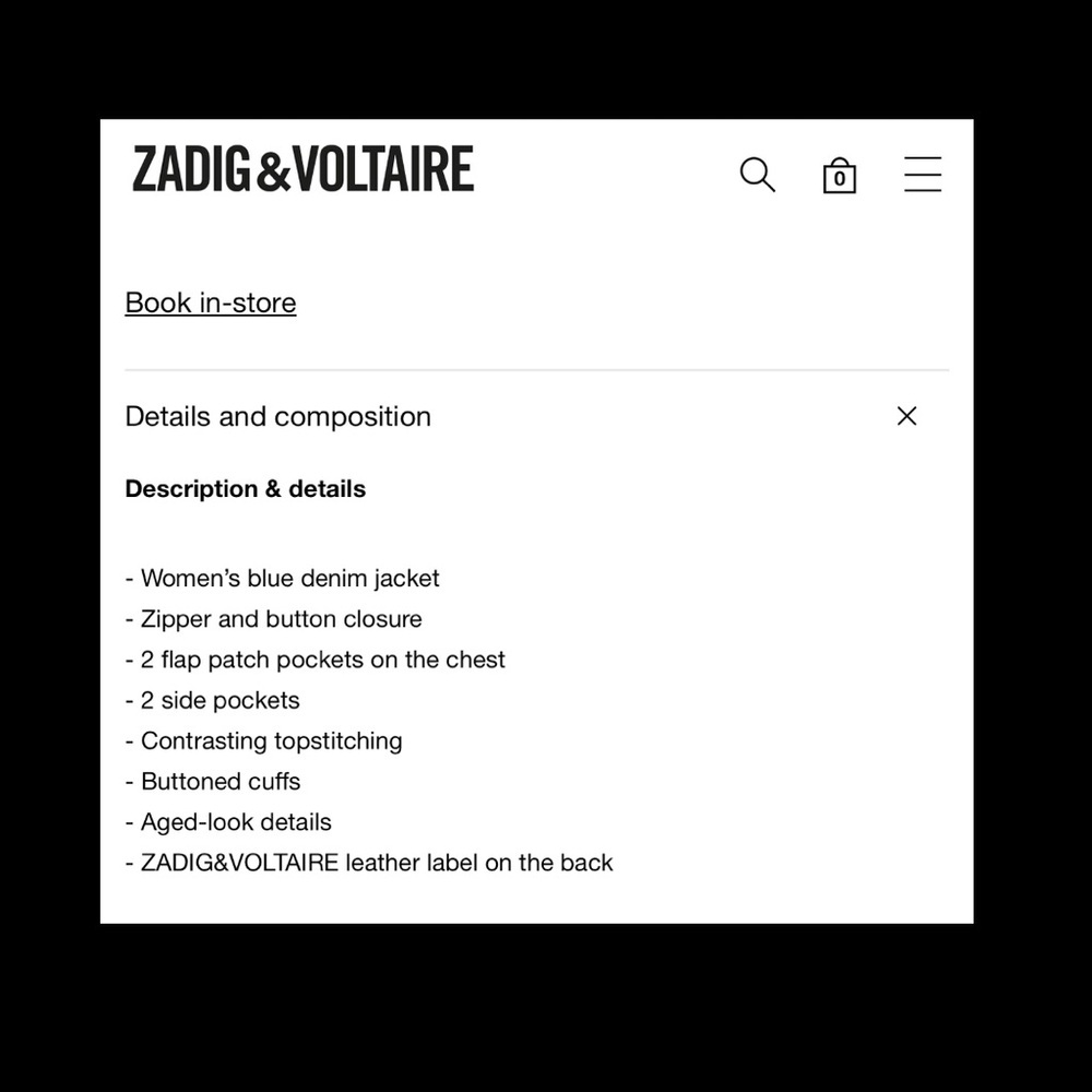 Zadig & Voltaire Star Strass Denim Jacket. - Picture 5 of 14